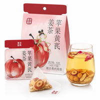 Sachets de thé aux herbes OEM Apple Astragalus Gingembre, sachet pyramidal individuel, boisson chaude à préparer