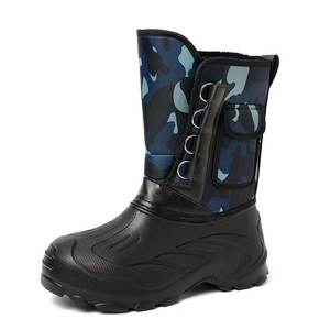 Sepatu bot taktis pria, sepatu bot salju musim dingin tahan air beludru tebal katun hangat dan tahan dingin - Product Image 6