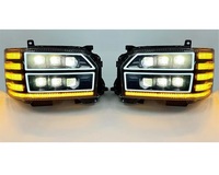 Ensemble de phares dynamiques à LED complets Lompard F83 6000 lm 6000K pour HIACE 2005-2018 avec clignotants séquentiels automatiques