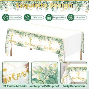 Cruz blanca tema <span class=keywords><strong>bautizo</strong></span> bautismo fiesta decoraciones Sacramento vajilla papel <span class=keywords><strong>taza</strong></span> plato mantel Baby Shower niños favores - Product Image 6