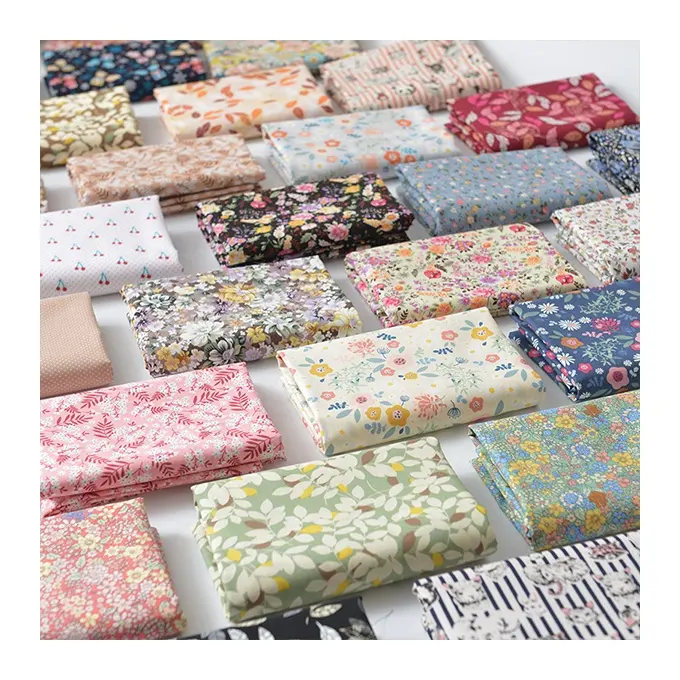Wholesale children's flowered cotton fabrics custom digital print tana lawn liberty poplin all cotton printed fabric for kids