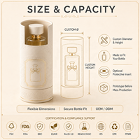 Caja de Cartón Rígido de Lujo con Tubo de Papel Cilíndrico para Perfume, Vela, Cosmético, Regalo, con Estampado en Relieve Dorado, Tamaño Personalizado