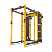 Rack de musculation compact avec fonctionnalités multiples, machine Smith et stations de traction doubles pour la maison et la salle de sport