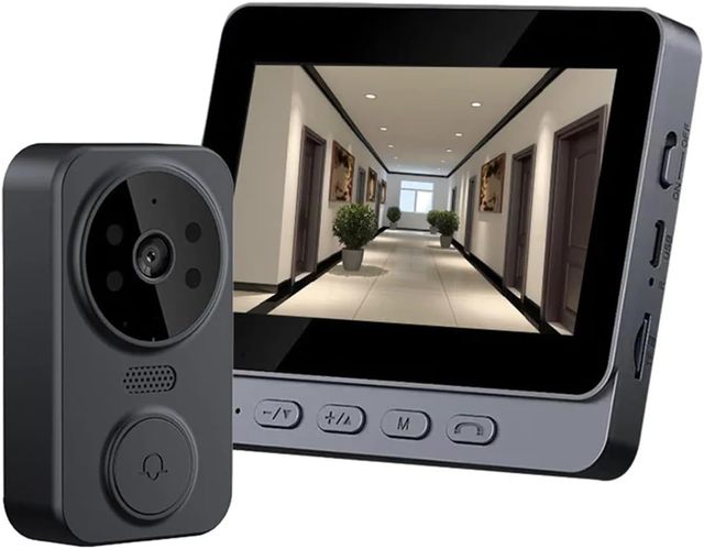 Two-Way Talk Wireless Video Doorbell with HD Camera Motion Detection and Chime Plastic Ring for Monitoring Front Door