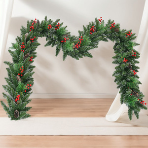 <span class=keywords><strong>Guirlande</strong></span> de vigne de Noël de luxe 2.7m pour décor de fête intérieure 5 Options de densité de feuilles pour portes fenêtres balcons décorations de vacances - Product Image 4