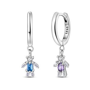 Boucles <span class=keywords><strong>d</strong></span>'oreilles en argent 925 avec pendentif en zircon violet - Bijoux originaux pour femmes - Product Image 2