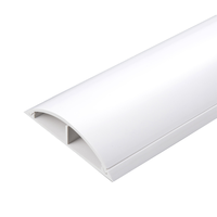 No.12 120mm/4.72 "W largeur extérieure blanc plastique Pvc câble goulotte sol cordon couverture avec support adhésif électrique décoratif