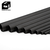 Tubes en fibre de carbone 3K Weave Pro Factory, diamètre extérieur 25mm 40mm 50mm 60mm, longueur 1000mm 2000mm