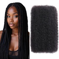 Extensions de dreadlocks en cheveux humains afro crépus bouclés, 1 paquet de 50g, noir naturel, 22 pouces