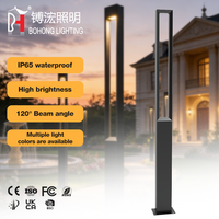 Lampu Taman LED Outdoor Minimalis Persegi Panjang Berbahan Aluminium+Opal PC dengan Rating IP65, Garansi 3 Tahun, Sudut Sinar 120 Derajat, Dapat Diredupkan