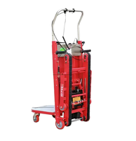 Chariot à plateforme électrique à quatre roues en acier inoxydable pour charges lourdes de 400 kg, adapté aux escaliers
