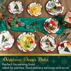Assiettes en papier jetables <span class=keywords><strong>de</strong></span> 7, 9 et 10 pouces, personnalisables en usine, robustes, pour les fêtes, les dîners <span class=keywords><strong>de</strong></span> Noël, la <span class=keywords><strong>vaisselle</strong></span> - Product Image 6