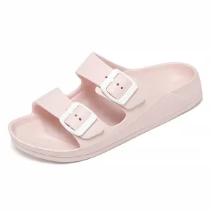 Sandal pantai Slip On kasual wanita, sandal Eva 2 tali untuk perempuan