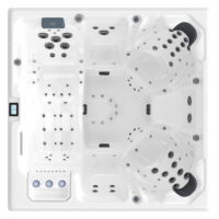 Virpol Spa 6 personas Eco-Friendly Acrílico Rectángulo Spa Tina 121 Jets Balboa Control Diseño moderno para uso familiar de hotel al aire libre