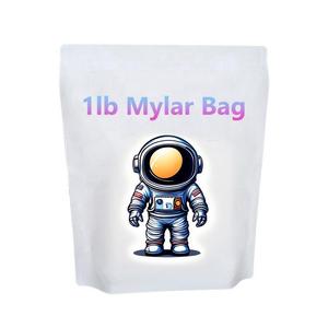 Tùy chỉnh in 1lb 1 lb 454g 16oz XL một pound con kháng Lá nhựa trắng lớn mùi lớn bằng chứng <span class=keywords><strong>Zip</strong></span> khóa Mylar Túi - Product Image 1