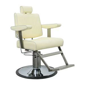 Silla de Barbero Sulin Elegante de Cuero Blanco, Bomba Hidráulica de Alta Resistencia, Respaldo Ajustable, Estructura Metálica, Duradera y Atractiva - Product Image 5