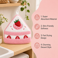 Serviette de toilette en peluche gâteau aux fraises pas chère, serviette de toilette en peluche gâteau aux fraises personnalisée, serviette de toilette en peluche gâteau aux fraises en gros