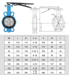 Válvula de Mariposa Manual de Hierro Dúctil con Sello Suave, Estándar DIN BS JIS ANSI - Product Image 4