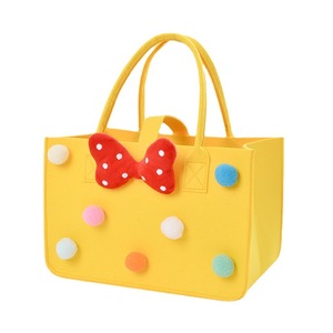 Bolsas de fieltro para niños de 23x23x12cm y 30x20x18cm con lunares y lazos, bolsas de regalo de cumpleaños para niños - Product Image 4