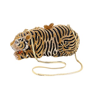 Women Cool Tiger Evening Bag Luxurious Rhinestone <b>Clutch</b> Purse Crystal Shoulder Bag for Entertainment Activities - Product Image 2