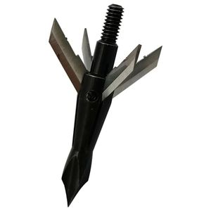 6 unidades de puntas de caza para arco de 4 hojas, 125 grains, de acero inoxidable y aluminio aeronáutico, negras, ensambladas, para carcaja de arco - Product Image 5