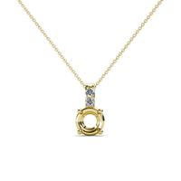 Collier à pendentif Semi-montant, ensemble de colliers avec fermoir cloutée en diamant, or jaune 14K