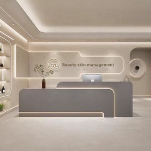 <span class=keywords><strong>Comptoir</strong></span> de <span class=keywords><strong>caisse</strong></span> avec éclairage LED, comptoirs de <span class=keywords><strong>caisse</strong></span> <span class=keywords><strong>pour</strong></span> salon de beauté de style tendance, bureaux de réception personnalisés, vente - Product Image 6