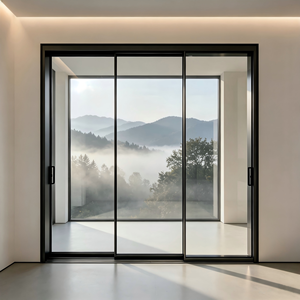 Deioux Hot Sale Black Aluminum Sliding Glass Door with Hurricane Resistant Glass for Commercial Building OEM ODM Service - Product Image 1