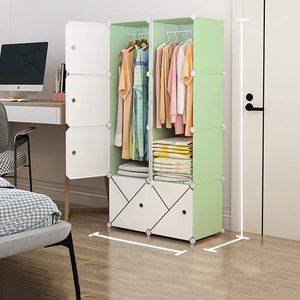 Casa de bricolaje de plástico de PP de cubo armario organizador de almacenamiento muebles de dormitorio armario - Product Image 1