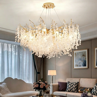 Lustre LED en verre sur mesure de grande taille pour hôtel, style luxe, éclairage de décoration intérieure, OEM/ODM