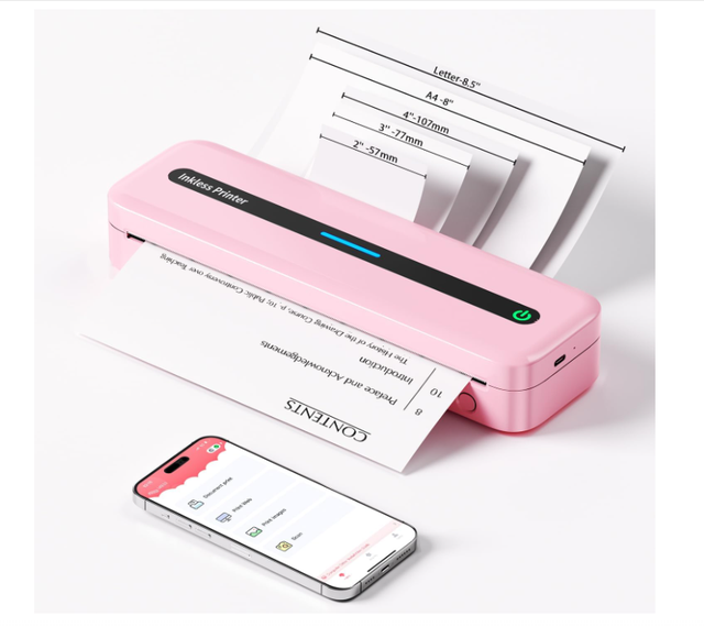 Phomemo A4 Portable Printers Wireless 300DPI Mini Inkless Printer for Android and IOS Smartphone Printer Thermal