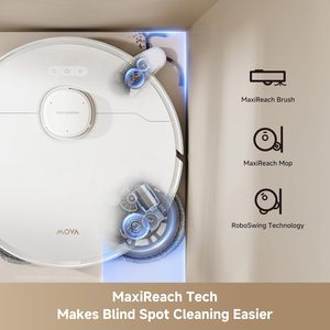 Robot Aspirador y Fregador <span class=keywords><strong>Mova</strong></span> P10 Pro Ultra Gen2, Succión de 26,000 Pa, Lavado Automático de Mopa con Agua Caliente a 212 °F, Secado con Aire Caliente en 1 Hora, Extensible - Product Image 4