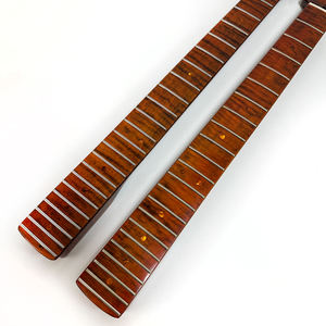 Mástiles de Guitarra Eléctrica ST de 22 Trastes y 9.5 Pulgadas de Radio, Mástil de Guitarra de Arce con Llama de Tigre Marrón Oscuro, Acabado Brillante en Venta - Product Image 2