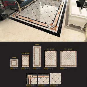 1200x1200 Golden Crystal Decorative Porcelain Carpet Floor Tiles