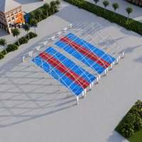 Abri de sport robuste en aluminium courbé pour terrain de pickleball, couverture intérieure/extérieure pour entraînement sportif et exposition