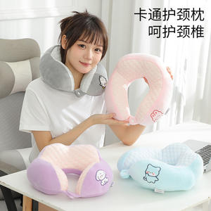 Oreiller de voyage en forme de U, motif pingouin gris, 28x26x14cm, portable, pour le bureau et la sieste - Product Image 4