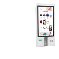 Kiosque de commande en libre-service pour restaurant avec écran tactile de 21,5 pouces, solution tout-en-un avec système de paiement mural par lecture de code QR