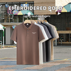 Camiseta Polo de Golf de Manga Corta para Hombre, 100% Algodón, Tejido de Punto Sólido, con Logotipo Bordado Personalizado, Transpirable y de Alto Rendimiento - Product Image 2