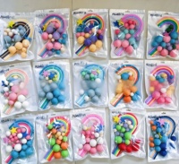 Großhandelspreis 26 Stück/Packung Schaumstoffbälle mit Regenbogen-Sternen Kuchendekoration für Hochzeit Geburtstag Valentinstag