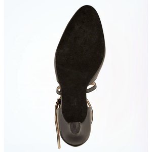 Scarpe sportive Evkoodance tacco 7cm in pelle nera latino Salsa ballo da ballo per la danza del nuovo arrivo latino da donna - Product Image 3
