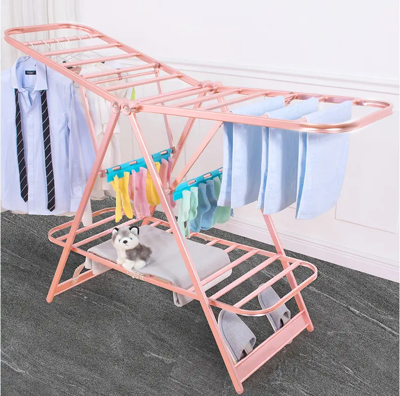 1.7m european design king size easy home foldable garments hanging drying aluminium metal laundry clothes drying rack