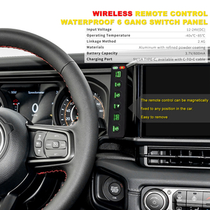 2024 hotsale opoo không dây 4 gang 6 gang 12V Xe LED bảng chuyển đổi với nhấp nháy nhấp nháy chức năng - Product Image 2