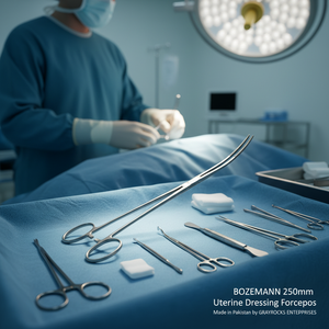 BOZEMANN 250mm Uterine Dressing Forceps by GRAYROCKS ENTERPRISES Made in Pakistan - Product Image 3