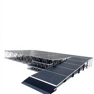 Escenario Portátil de Aluminio, Escenario Móvil Ligero, Kit de Escenario de Fácil y Rápido Montaje con Rampas - Product Image 1