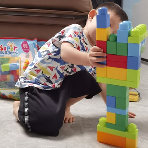 Kích Thước Lớn 88Pcs Trẻ Em Tự Làm Giáo Dục Đa Năng Khối Xây Dựng Túi Xách Gói Lớn Hạt Xây Dựng Khối Bộ - Product Image 1