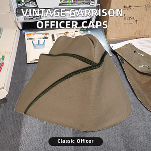Casquettes latérales d'officier de garnison vintage, fabriquées en polyester 100% classique, avec passepoil personnalisé, design authentique, pour reconstitutions historiques et collectionneurs - Product Image 2