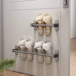 Bathroom Slipper Rack Wall Mounted Single Layer Durable <b>Storage</b> Organizer For Toilet <b>Shower</b> Room - Product Image 3