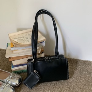 Bolso de Hombro Estilo Boston Negro con Cierre de Cremallera Antirrobo para Uso Diario, Bolso de Mano para Mujer - Product Image 1