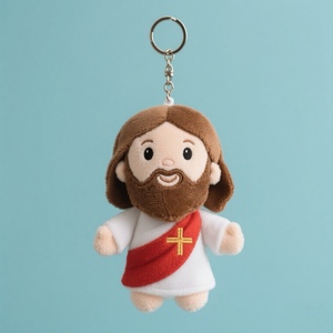 سلسلة مفاتيح مخصصة من القطيفة اليسوسية الكلاسيكية للمسيحي المنقذ شخصية - Product Image 6