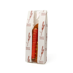 Custom SOS Food Packaging Recyclable Art Paper Offset Printing Classic Style Baguette Paper Bag With <b>Window</b> Self Adhesive <b>Seal</b> - Product Image 1